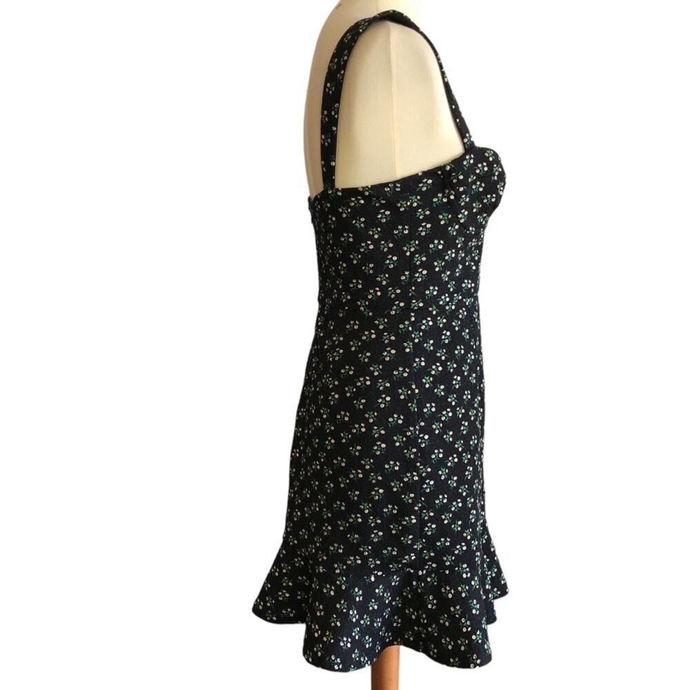 Anthropologie Hutch Black Mini Ditsy Floral Corset Boning Cocktail Party Dress S - Picture 10 of 14